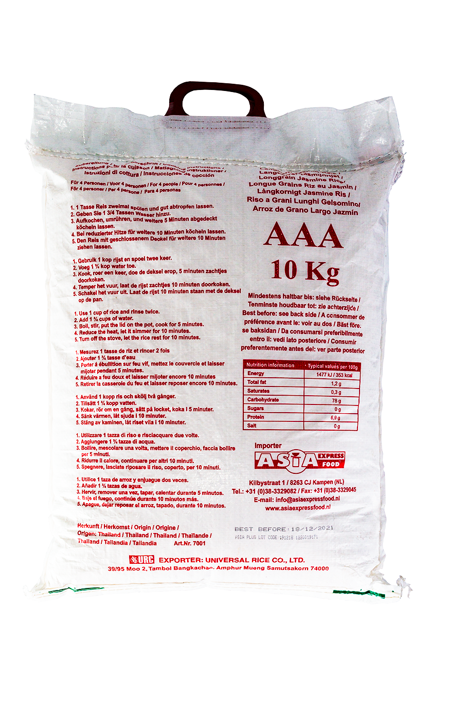 Sac de riz thai BIJOU - 25 kg